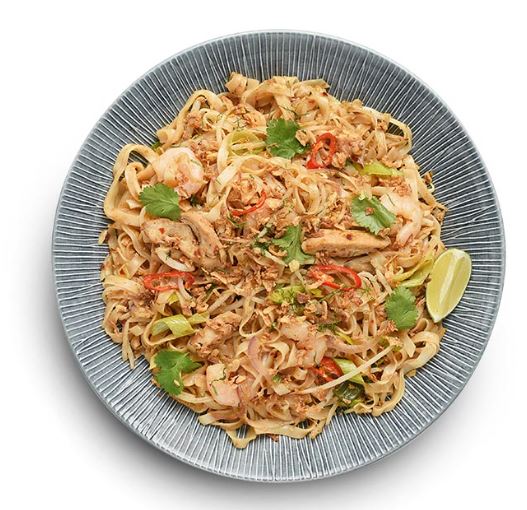 chicken + prawn pad thai