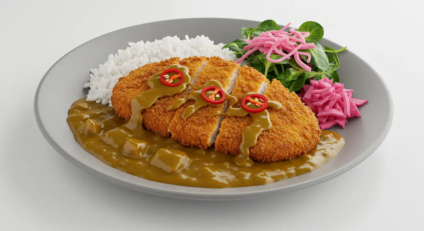Hot yasai katsu
curry with
vegetables