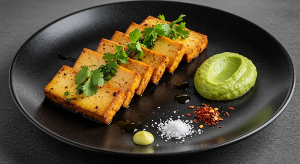 Smoky tofu + Avocado seared tataki