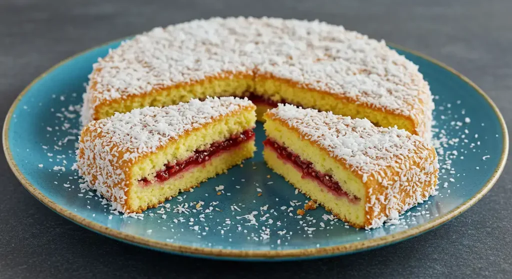 Raspberry snow cake