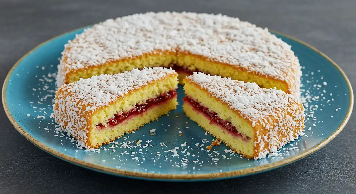 Raspberry snow cake
